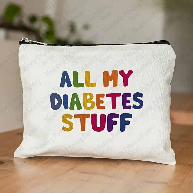 All My Diabetes Stuff Cosmetic Bag Funny Diabetic Supplies Bag Gifts for Diabetic Emergency Patient Grandma Grandpa Mom Dad