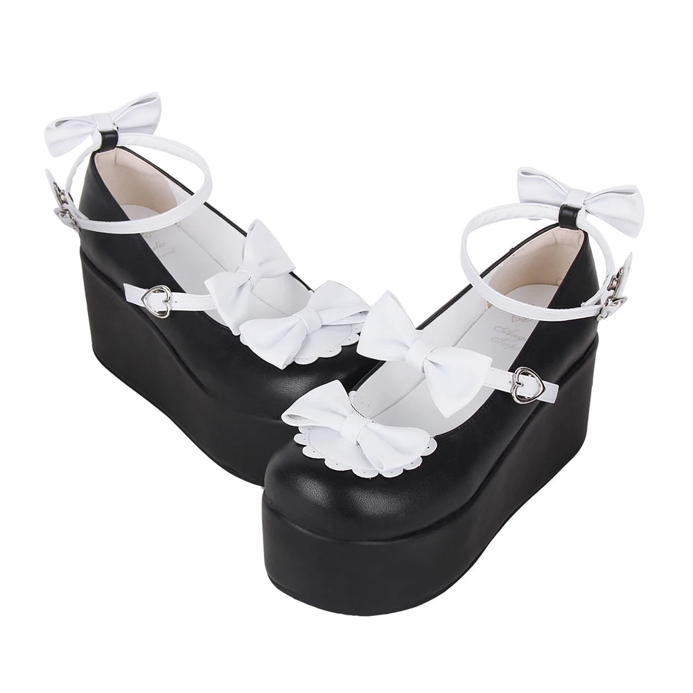 Angelic imprint women mori girl lolita cosplay shoes lady high heels pumps women princess dress party customized shoes bows 8827