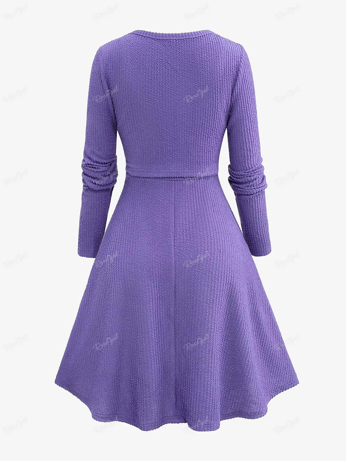 ROSEGAL Plus Size New In Dresses Solid Purple Buckle Crop Top And Textured Tank Dress Women Casual Two Piece Dress