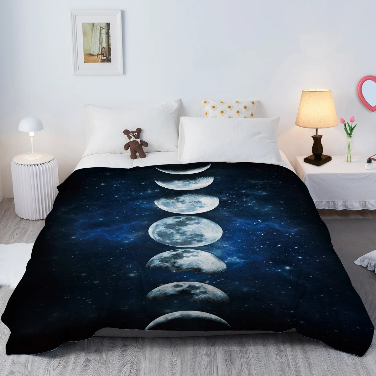 Moon Blanket Printed Throw Blanket Plush Fluffy Flannel Fleece Blanket Soft Throws for Sofa Couch and Bed