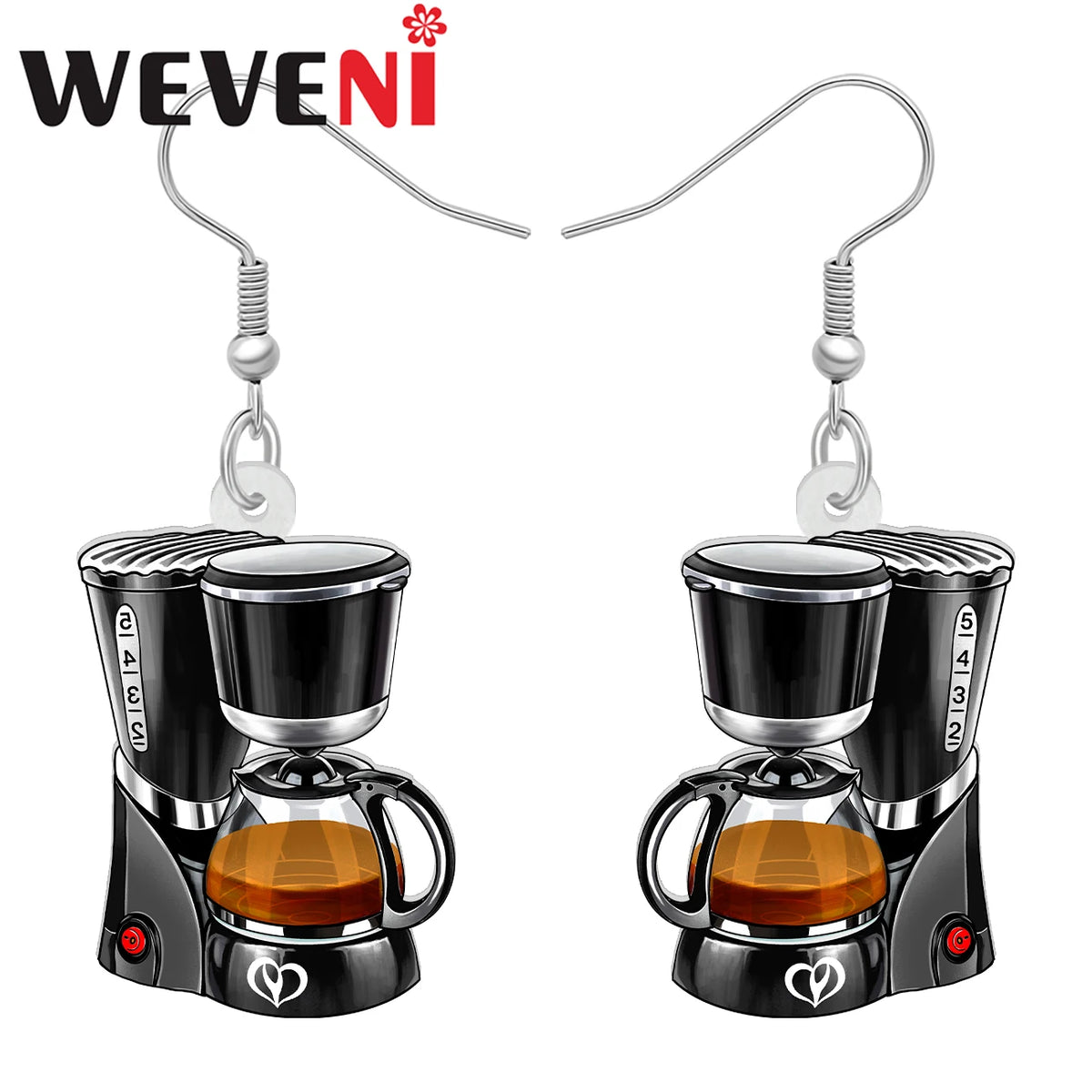 Acrylic Coffee Machine Trendy Life Jewelry Dangle Drop Earrings For Women Accessories by WEVENI