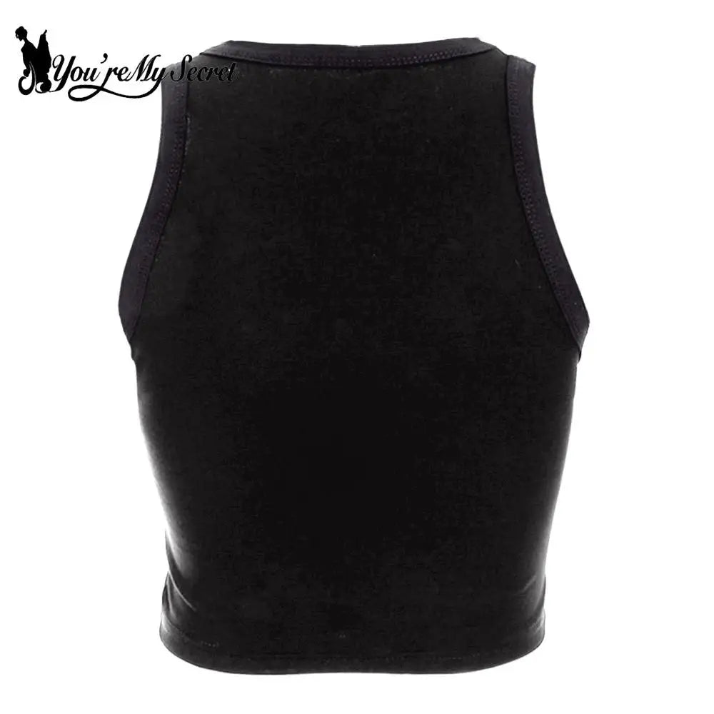 [You're My Secret] Sexy Vest Crop Top Women Y2K Skull Print Crop Top Summer Casual Fitness Holiday Party Black Tank Tops