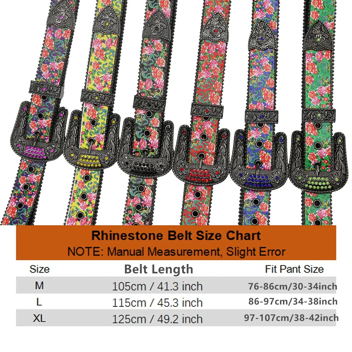 Rhinestone Printed Belt For Women Men Western Leather Belt Crystal Encrusted Cowboy Cowgirl Diamond Punk Belt