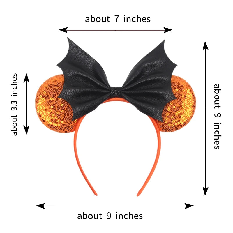 2024 New Halloween Disney Mickey Headband, Cartoon Bat Cosplay Headdress, DIY Festival Hair Accessories