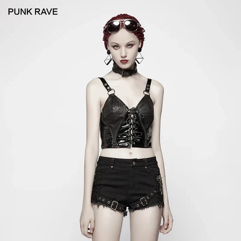 PUNK RAVE Women's Punk Dark Sexy Camisole Gothic Fashion Female Sleeveless Tops Summer Tanks | A Variety of Styles