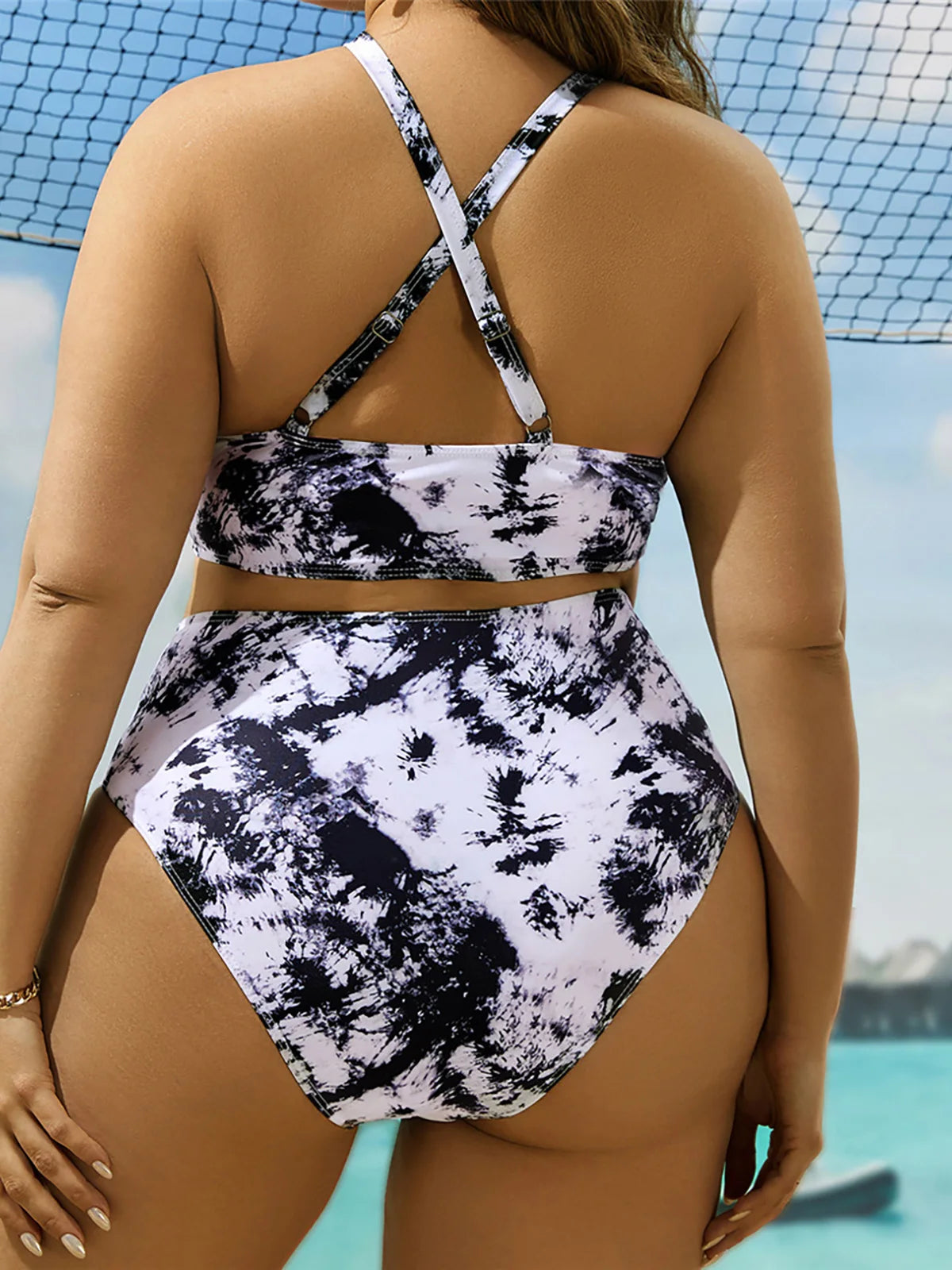 New Plus Size Printed Bikini Swimwear 0XL-4XL - Two-Piece Swimsuit for Women, Style K5630