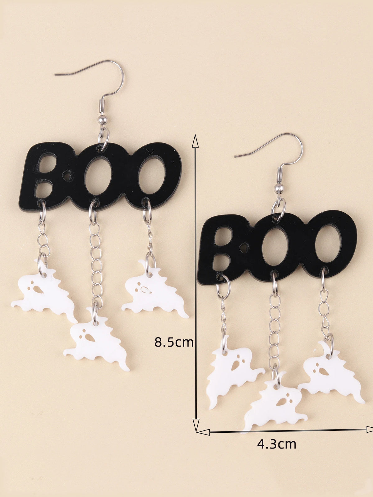 Exaggerated Sparkling Stars & Ghost Acrylic Dangle Earrings – Halloween Pendant Ear Jewelry, Perfect for Gifts