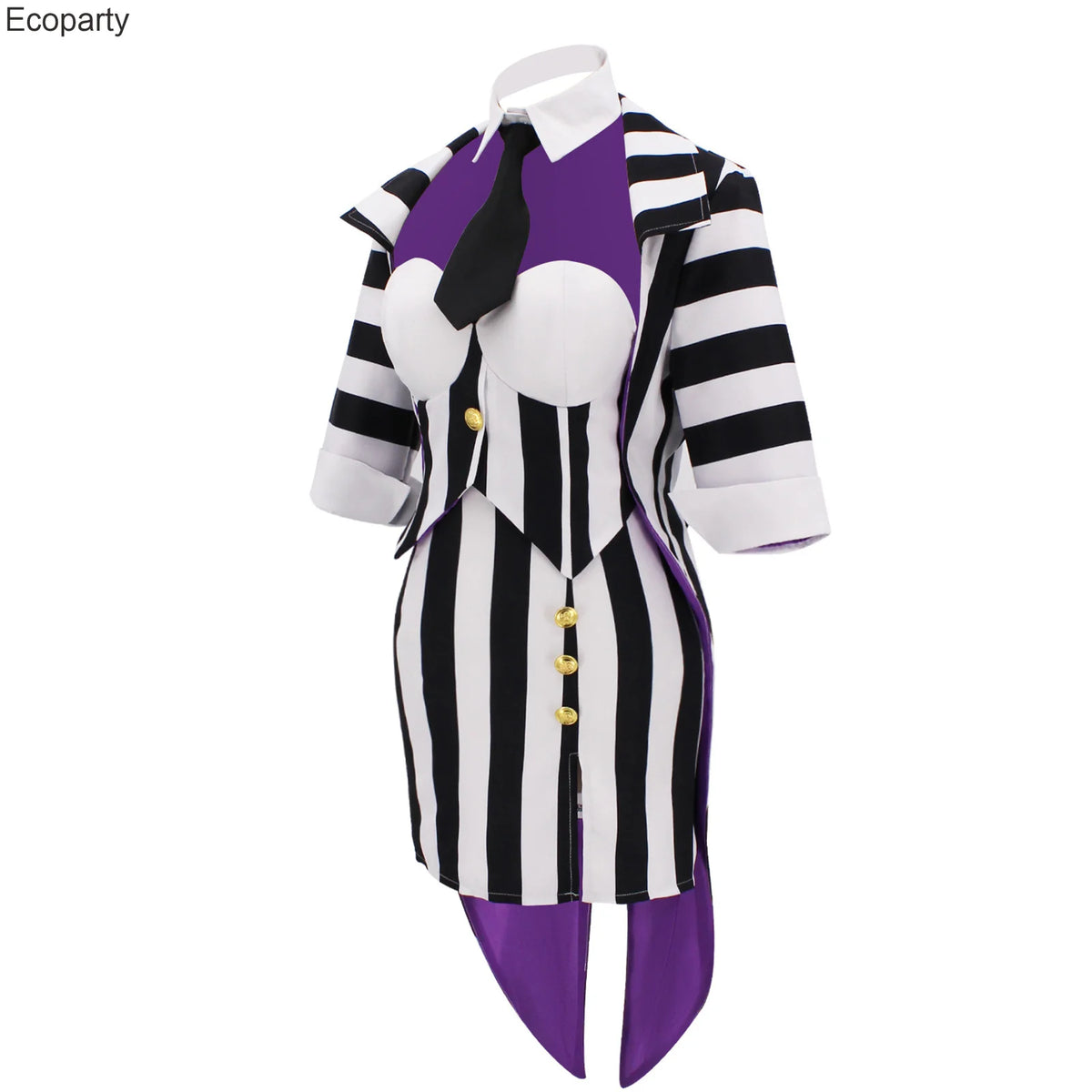 Halloween Carnival Suit Beetle Michael Keaton Cosplay Costume Dress Black and White Striped Uniform Women Wedding Outfit 2024