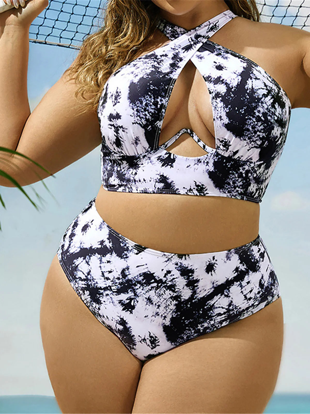 New Plus Size Printed Bikini Swimwear 0XL-4XL - Two-Piece Swimsuit for Women, Style K5630