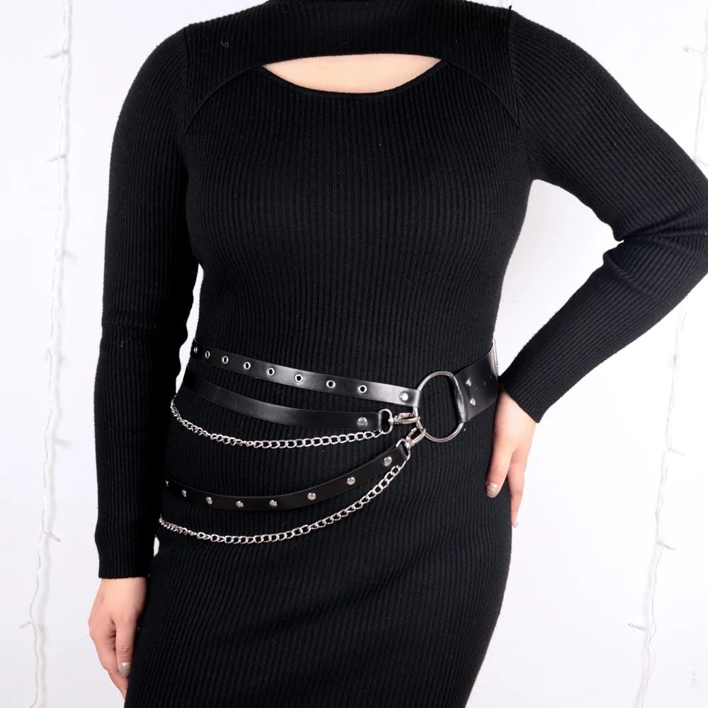 Versatile Plus Size Punk Belt with Stud Decoration Stylish Black PU Hip Hop Belt Suitable for Party and Casual Wear