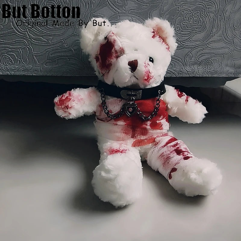 Lolita Goth 90's Throwback Bloody Gauze Soft Plush Teddy Bear Novelty Crossbody Handbag