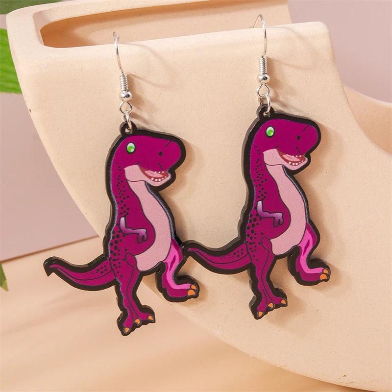 Cartoon Animal Dinosaur Drop Earrings - Party Holiday Jewelry Gifts for Women and Girls