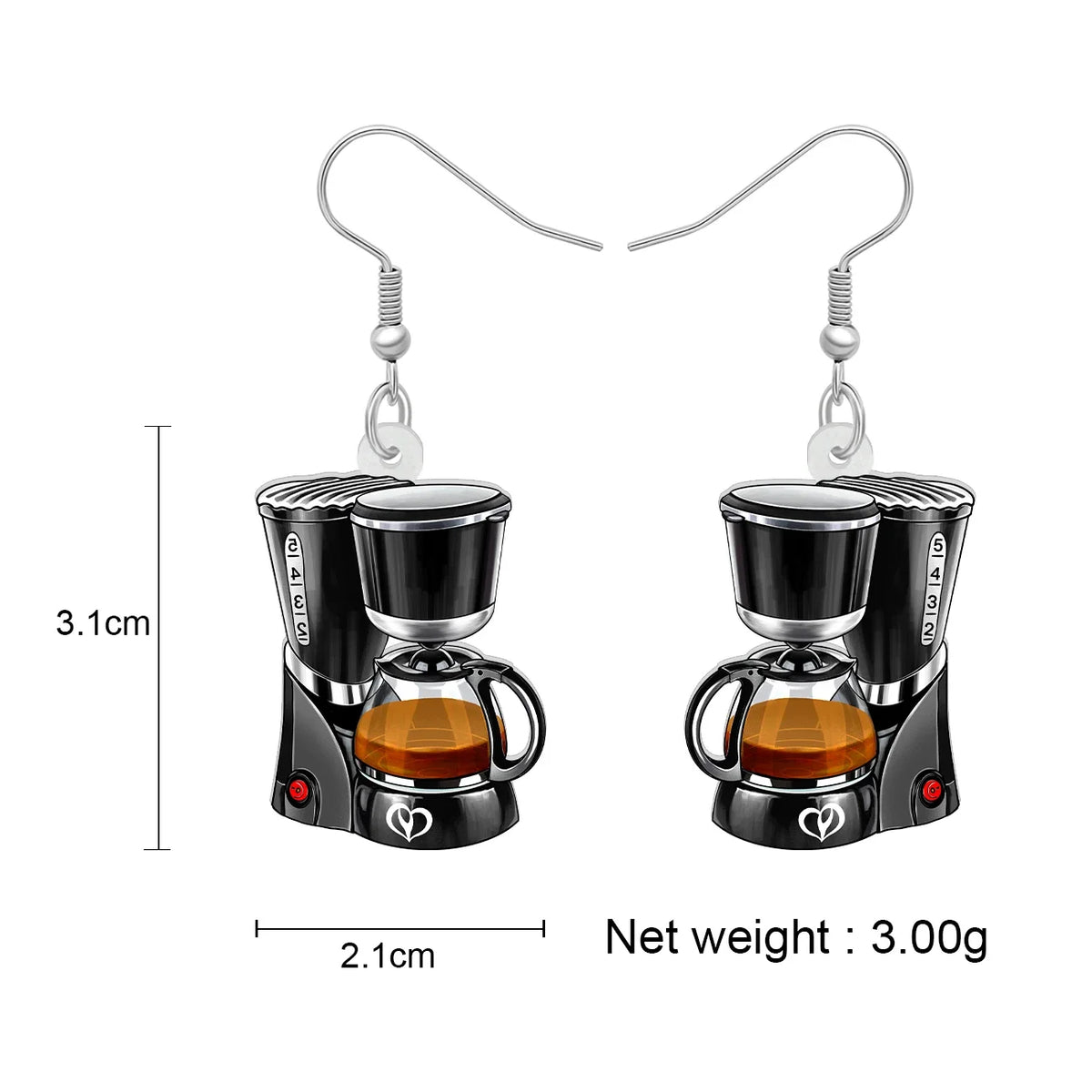 Acrylic Coffee Machine Trendy Life Jewelry Dangle Drop Earrings For Women Accessories by WEVENI