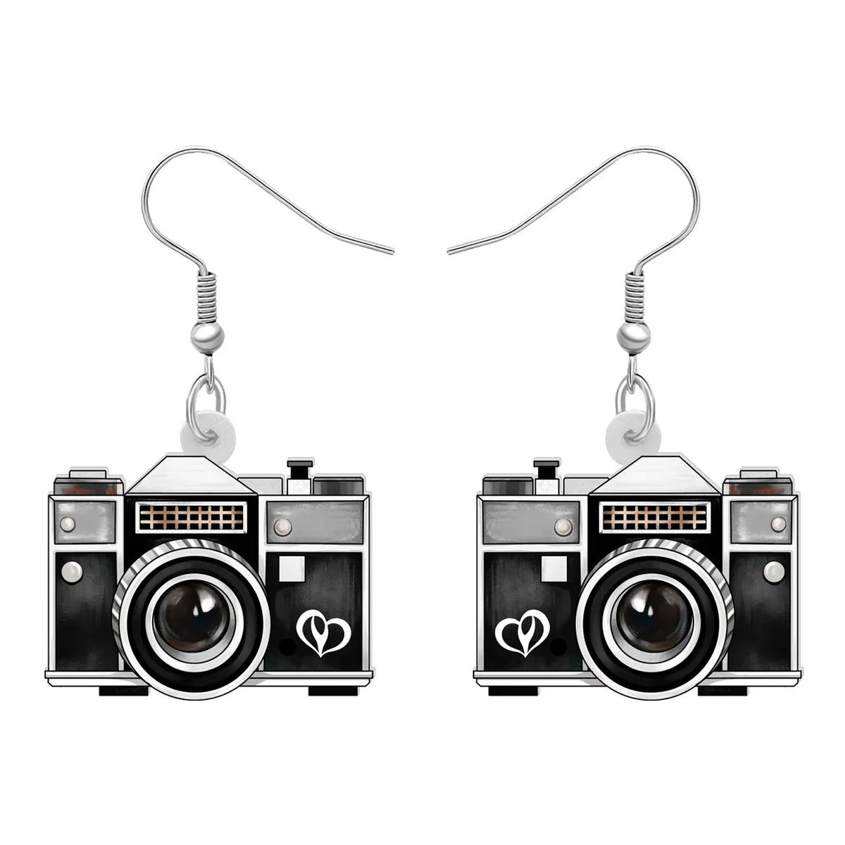 Acrylic Retro Box Camera Dangle Drop Earrings - Charm Jewelry Gifts for Women, Girls, Kids, and Friends Decorations