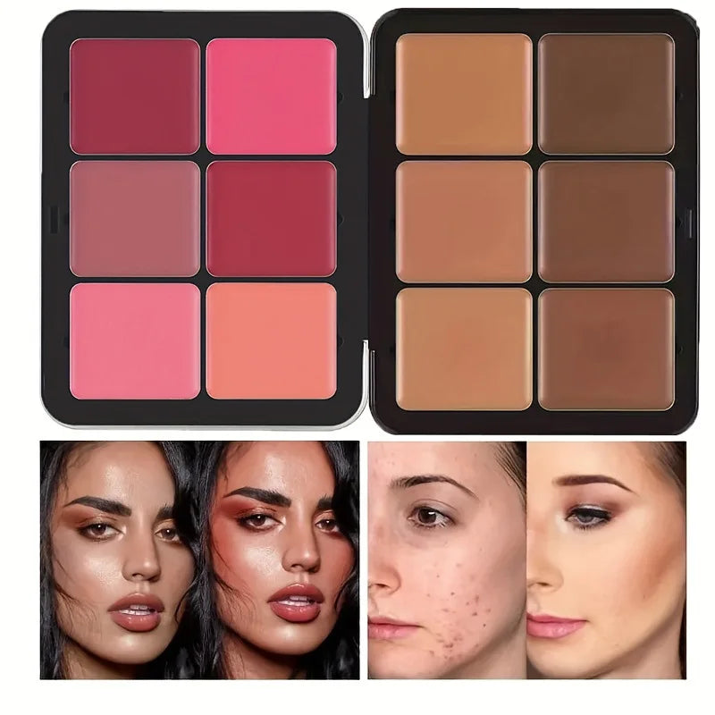 12-Color Box Multi-Color Cream Concealer Contour Blush and Highlighter Palette Makeup