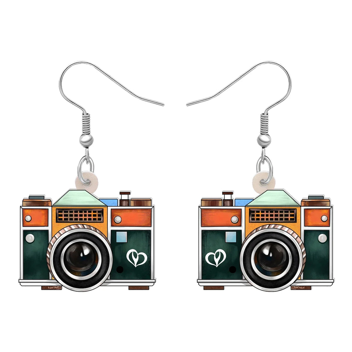 Acrylic Retro Box Camera Dangle Drop Earrings - Charm Jewelry Gifts for Women, Girls, Kids, and Friends Decorations