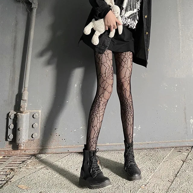 Y2k Goth Lolita Cos Girls Cute Kitty Cat Stockings Women Sexy Fishnet Tights Kawaii Kitten Cartoon Anime Costume Black Pantyhose