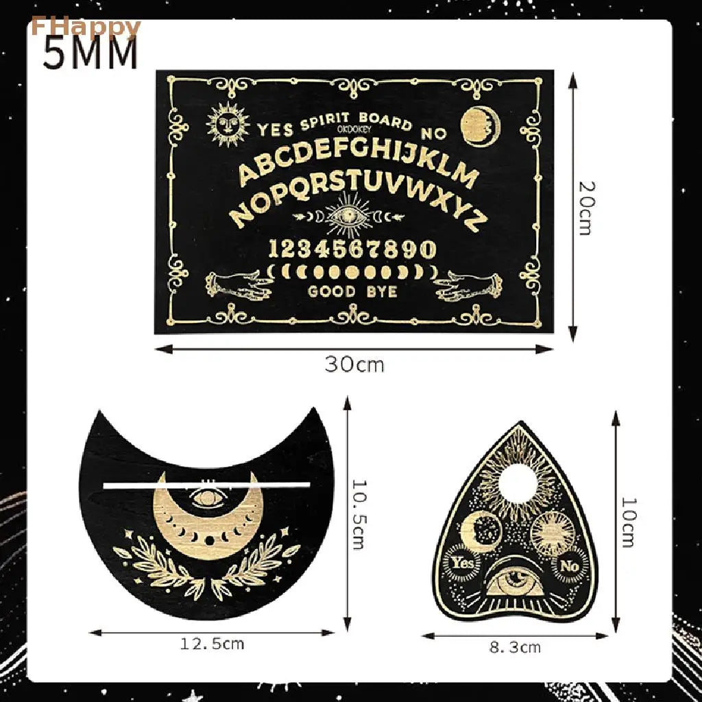 12-inch Engraved Wooden Divination Pendulum Board – Magic Ouija Metaphysical Witch’s Kit