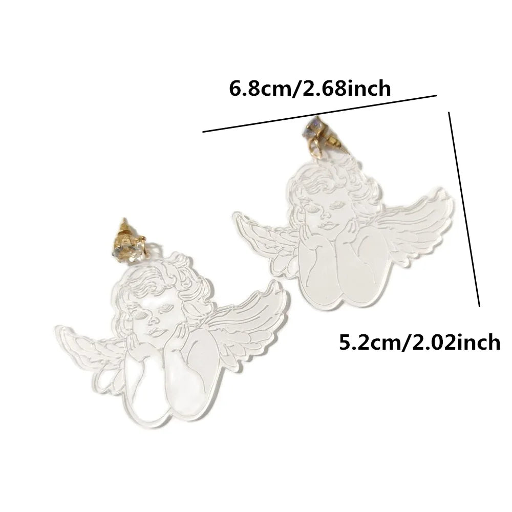 KUGUYS Cupid Drop Earrings | Clear Acrylic Trendy Jewelry for Women