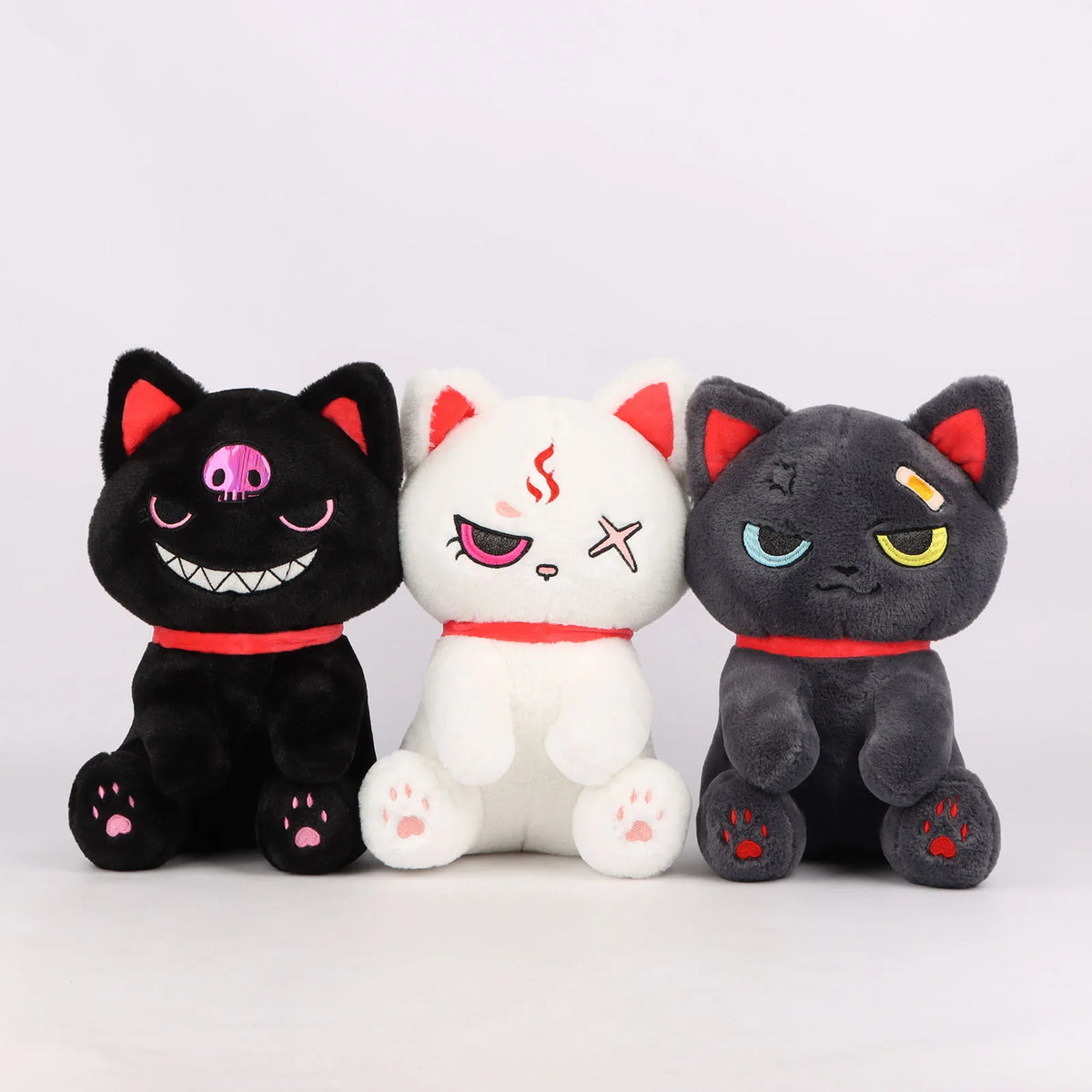 Zombie Cat Plush Toys – Gothic Lolita Stuffed Animal, Dark Series Halloween Plush, Kids Toy & Home Decor – 2 Sizes Available