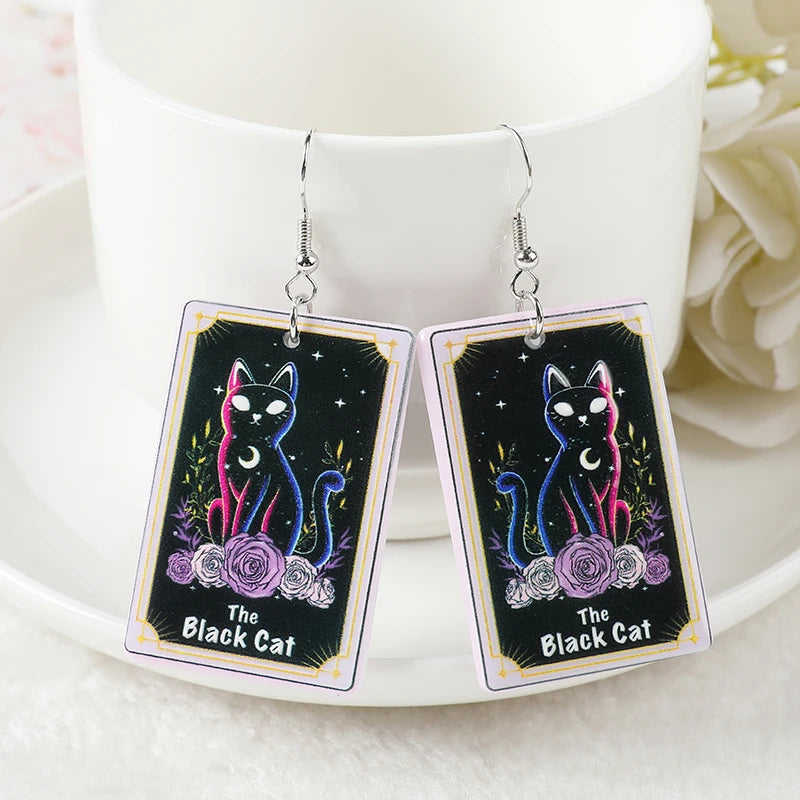 1Pair Women Drop Earrings Tarot Deck Jewelry