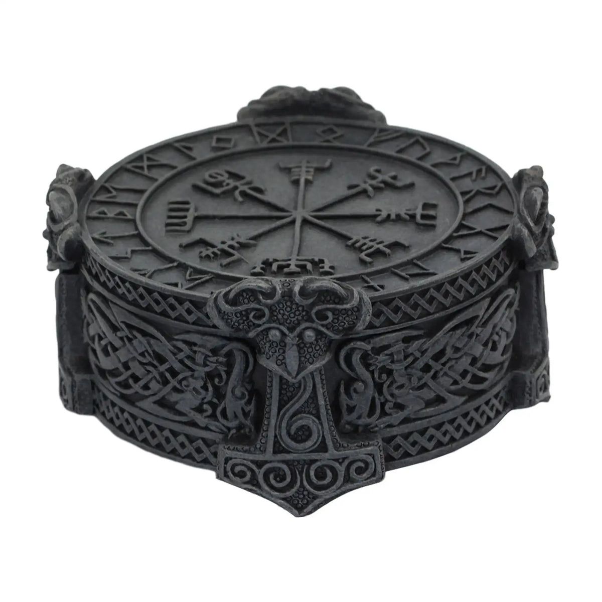 Viking Trinket Jewelry Box - Tabletop Ornaments Display Holder for Home Decor, Birthday Gift Collectible