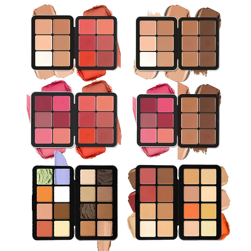 12-Color Box Multi-Color Cream Concealer Contour Blush and Highlighter Palette Makeup