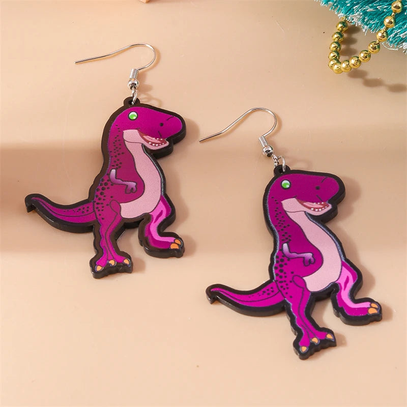 Cartoon Animal Dinosaur Drop Earrings - Party Holiday Jewelry Gifts for Women and Girls