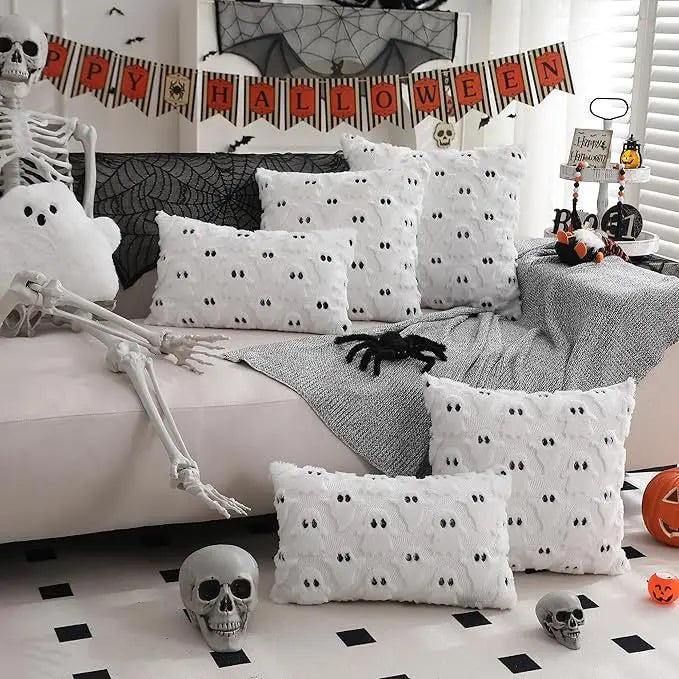 Halloween Ghost Pillow Cover – 18x18 Inch Decorative Throw Pillow Case, Halloween Decoration & Holiday Gift