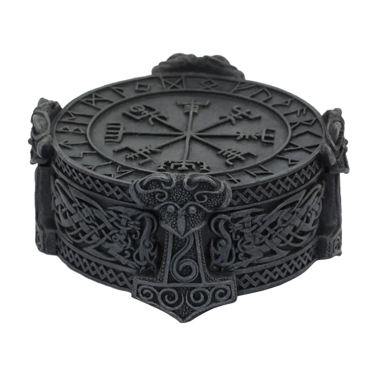 Viking Trinket Jewelry Box - Tabletop Ornaments Display Holder for Home Decor, Birthday Gift Collectible