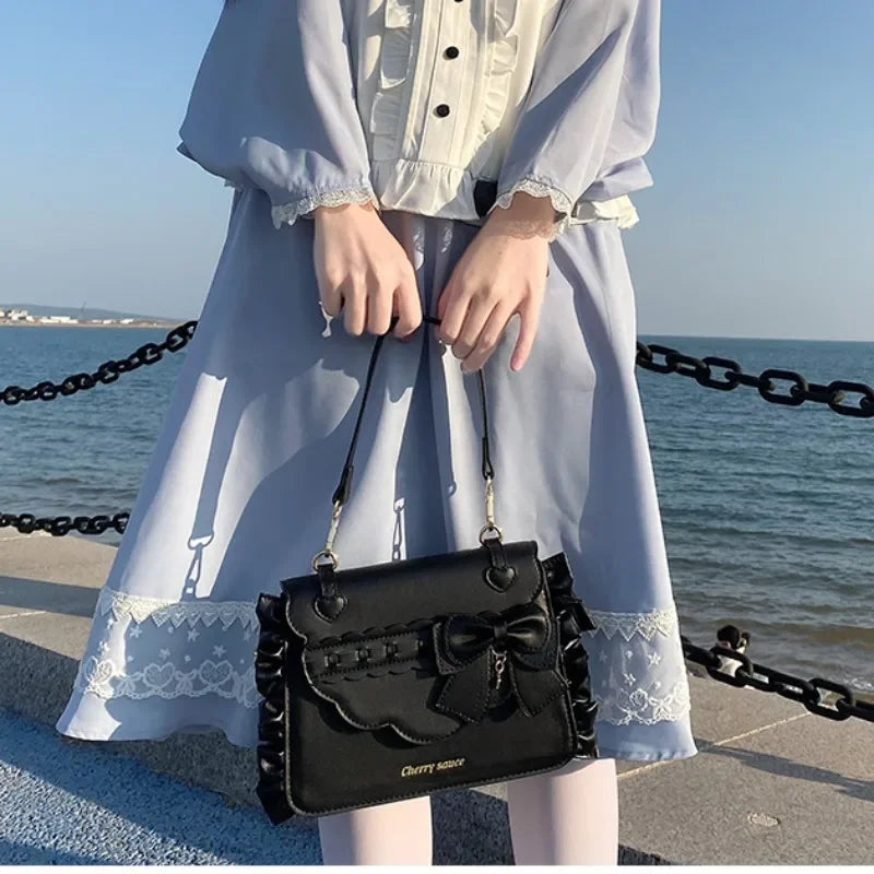 2024 Sweet Ita Bag - Elegant Lolita Bow Crossbody Bag for Ladies and Girls, Popular JK Uniform Shoulder Bag