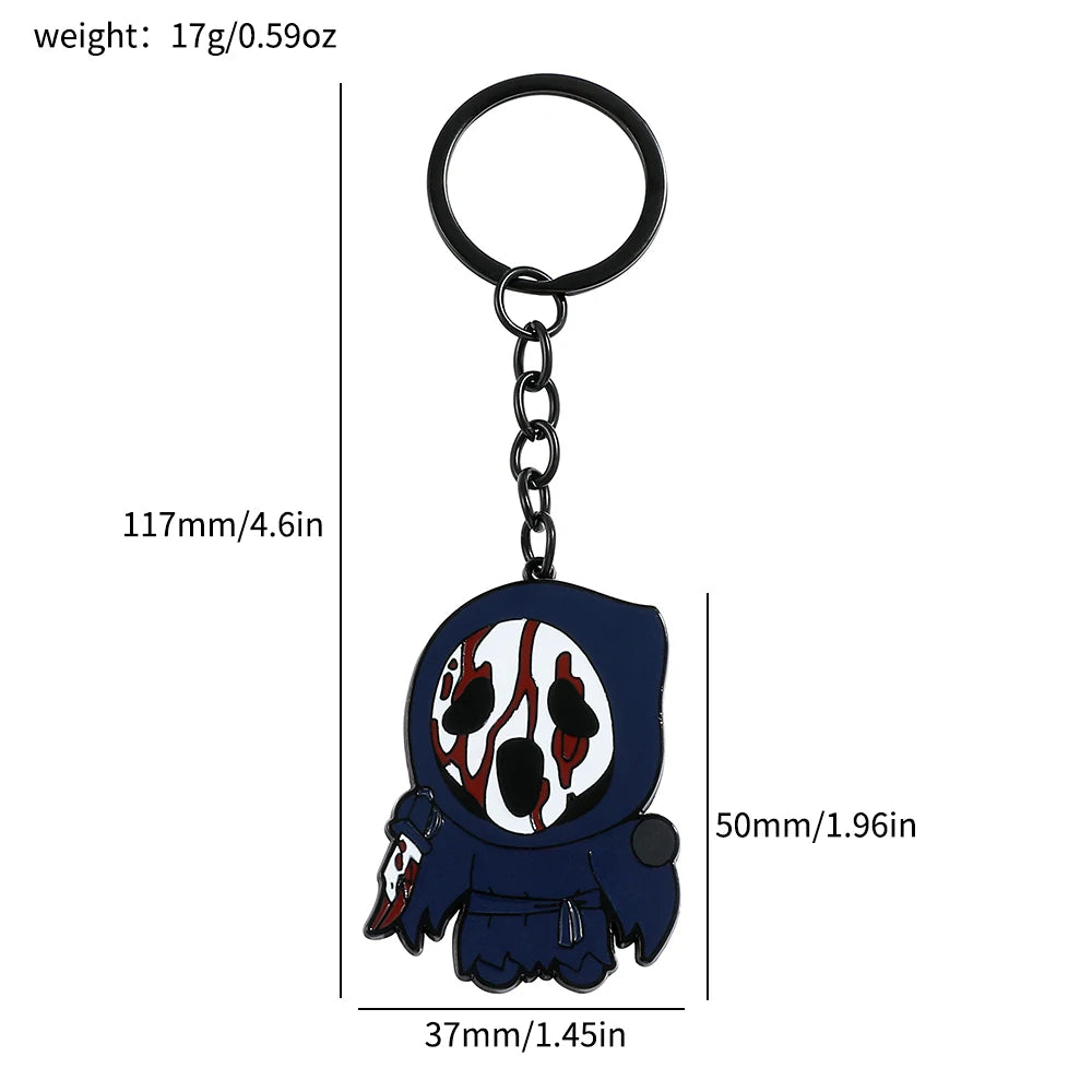 Anime Horror Night Chainsaw Clown Halloween Keychain - Spooky Cartoon Accessory