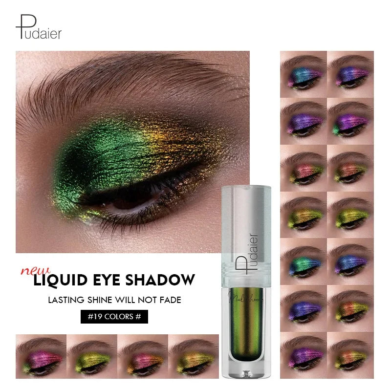 Multichrome Duochrome Liquid Eyeshadows | 19 Colors Shiny Long-Lasting Chameleon Pigments | Aurora Eye Shadow Makeup for Women Cosmetics