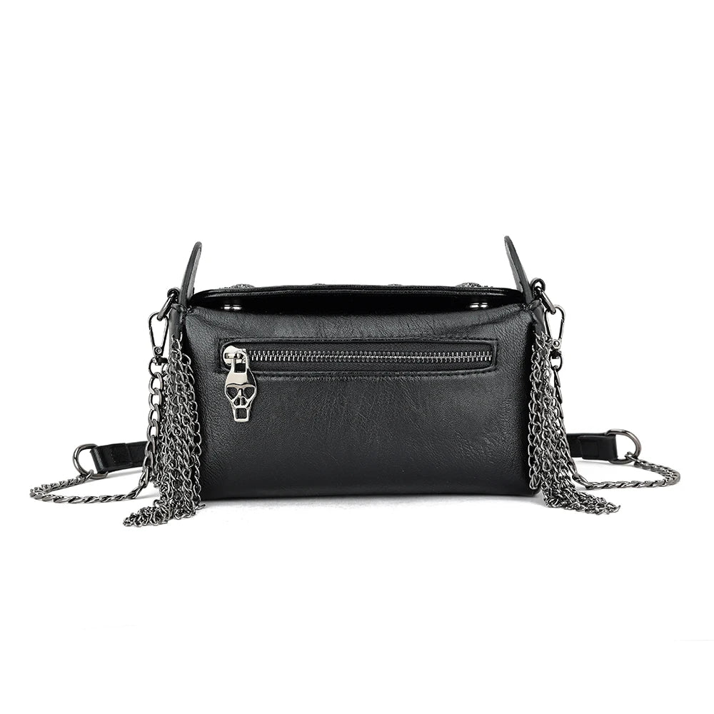 2024 Skull Rivet Tassel Fringe Handbag Chain Crossbody Bags