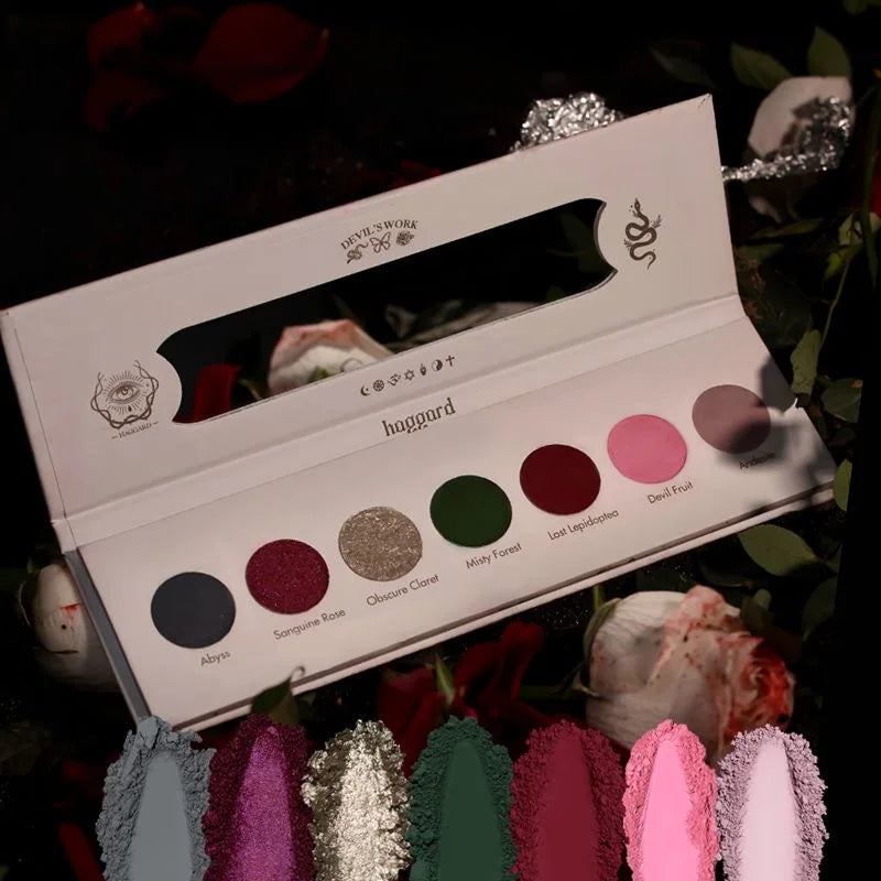 Haggard’s Daughter Of Satan’s Seven Color Eyeshadow Palette - 2023 New Dark Goth, Small Pearl Matte