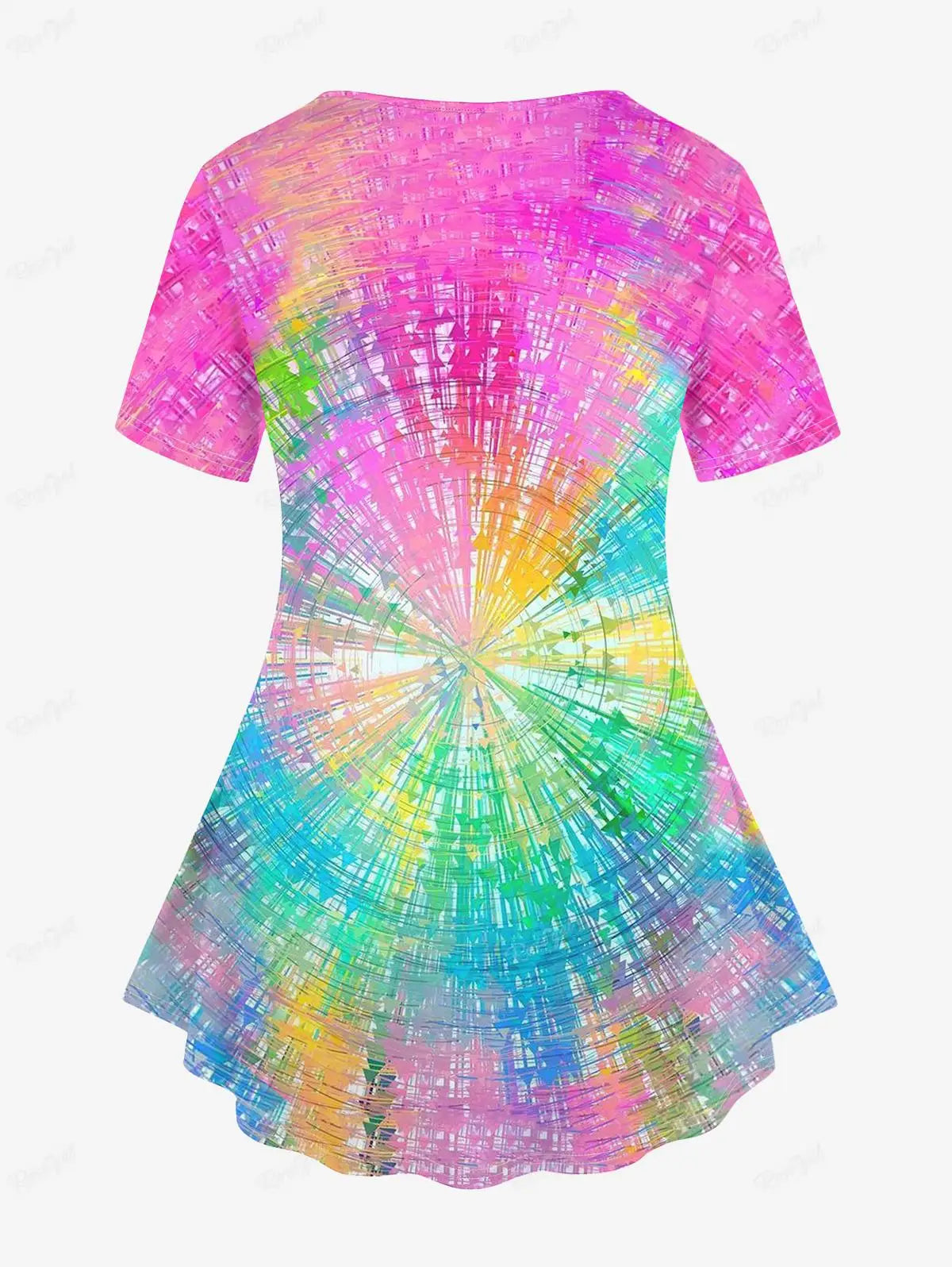 Plus Size Pastel Goth Printed T-Shirt – Soft, High-Stretch Short Sleeve Summer Top for Women