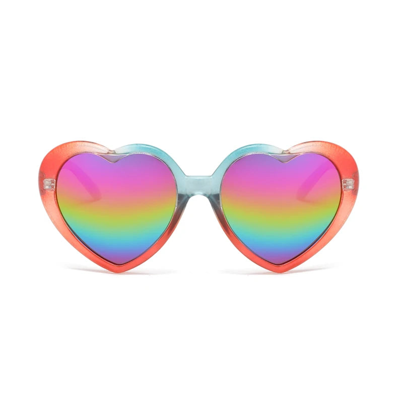 2024 Fashion Gradient Peach Heart Sunglasses - Personalized UV Protection Polarized Sun Glasses with Colorful Rainbow Design