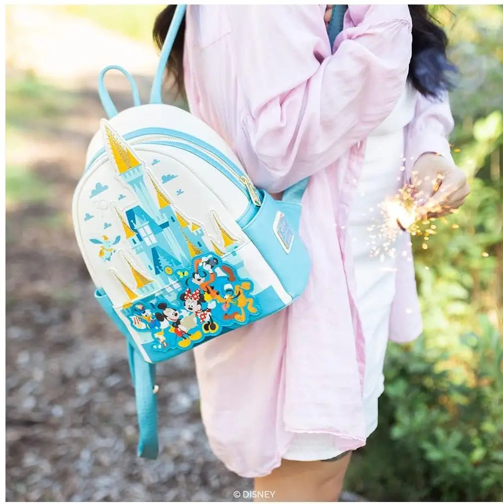 Disney Castle Loungefly Donald Duck and Mickey Mouse 50th Anniversary Backpack | Co-branded Book Bag
