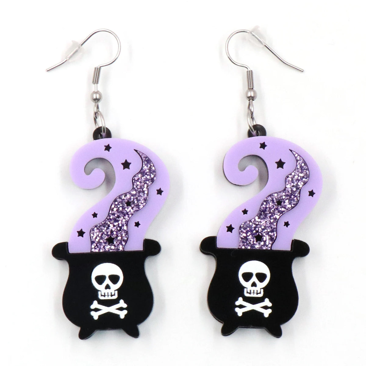 Trendy Halloween Drop Earrings – Acrylic Jewelry with Witch, Cauldron, and Skull Design for Women