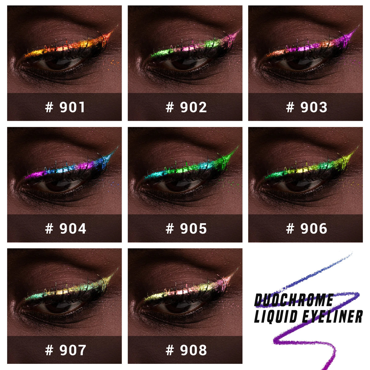 CHARMACY Chameleon Waterproof Liquid Eyeliner Glitter Long-lasting High Pigment Smudge-proof Eye Liner Makeup Cosmetics