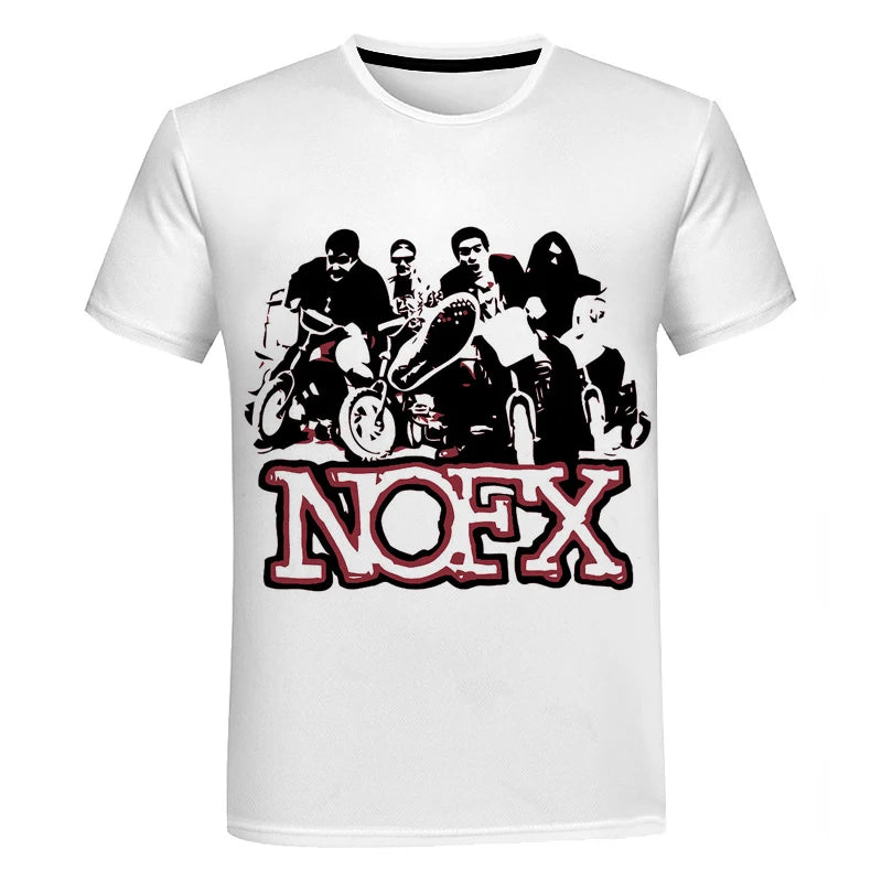 Punk Rock Band Nofx 3D Print Round Neck Short Sleeved Graphic Print Tee Shirts