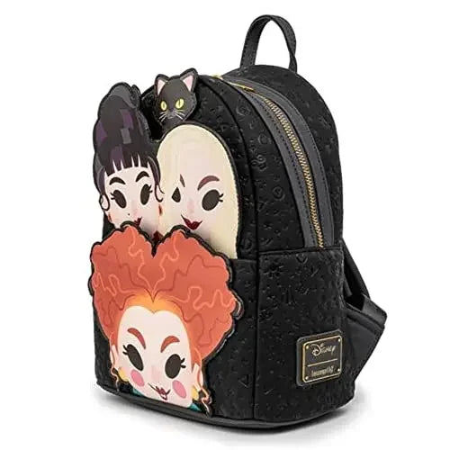 Disney Hocus Pocus Sanderson Sisters Mini Backpack – Double Strap PU Leather Shoulder Bag, Fashion Purse