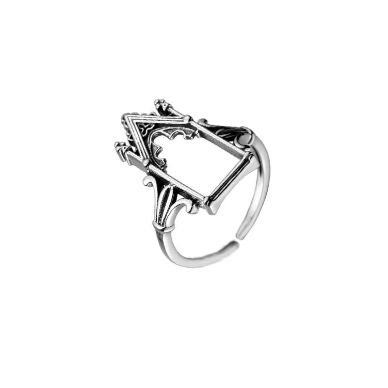 Fashion Trend Jewelry Ring - Gothic Queen Castle Ring for Women and Men, Bling Goth Jewelry