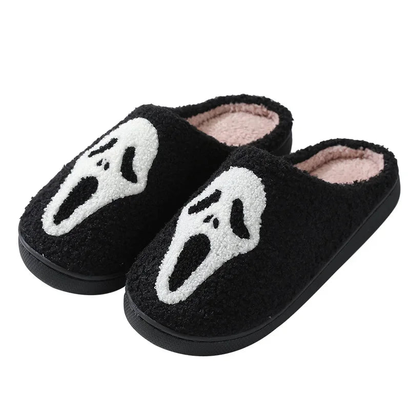 Slippers Skull Cartoon Warm Winter Cotton Slippers Men and Women's Couple Home Indoor Cotton Slippers