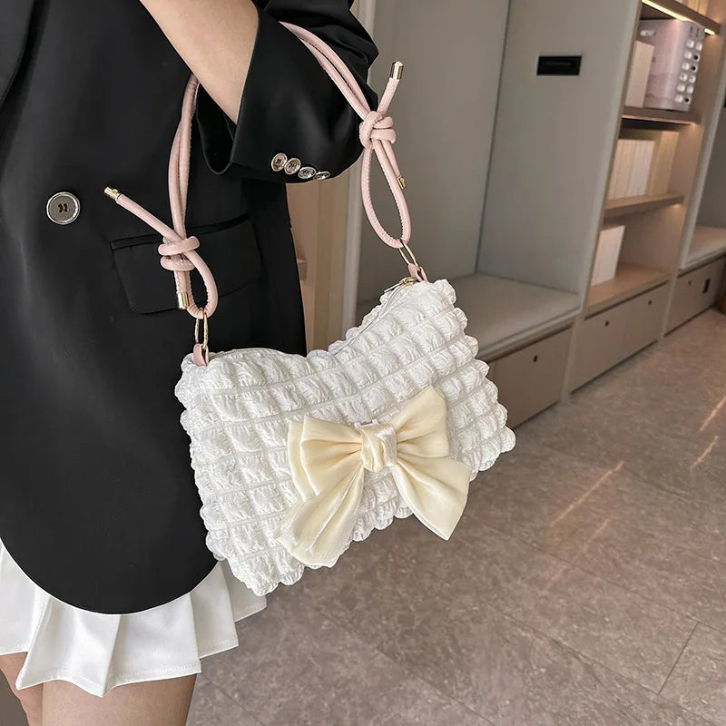 Fashion Women Shoulder Bag – Lovely Bow Tote Handbags, Casual Under Arm Bags