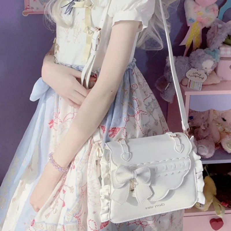 2024 Sweet Ita Bag - Elegant Lolita Bow Crossbody Bag for Ladies and Girls, Popular JK Uniform Shoulder Bag