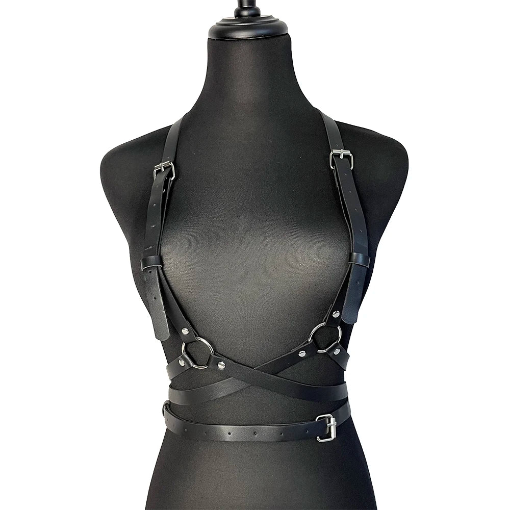 Women's Corset Belt Waist Straps PU Leather Harness Body Bondage Top Belt Punk Gothic Clothes Rock Fashion Accessories for Girl