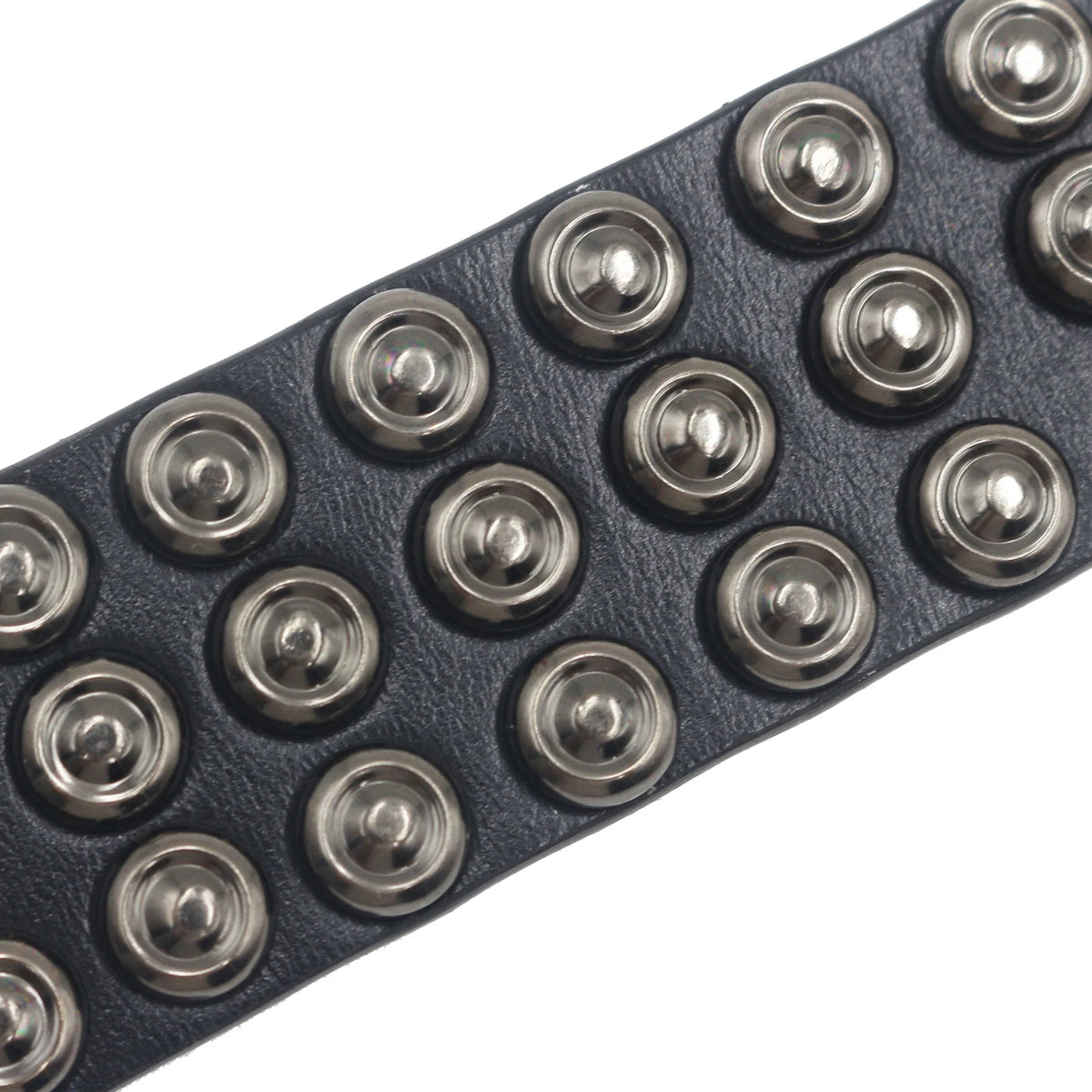 Gothic Studded Bracelet - Punk Gothic Leather Cuff Bracelet for Women and Men