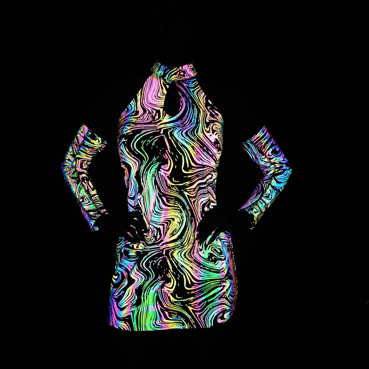 2024 Summer New Women's Colorful Reflective Dress Set - Y2K High Street 2-Piece Set Dress + Sleeves