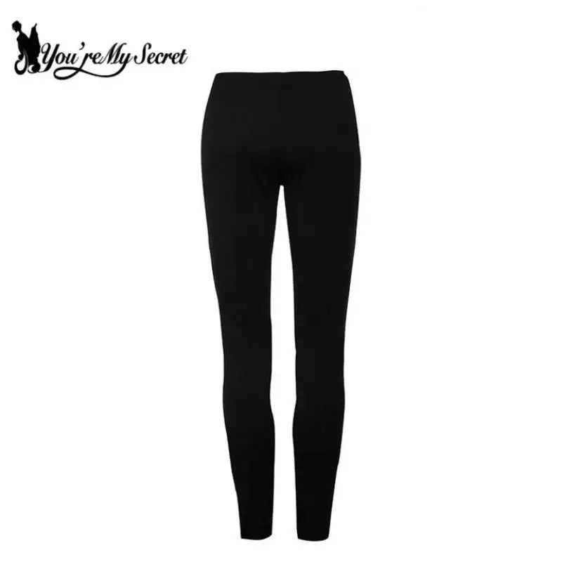 [You're My Secret] Shredded Leggings For Women Gothic Lace Workout Leggings Mid-Waist Slim Sexy Leggins Fitness Outside Legins